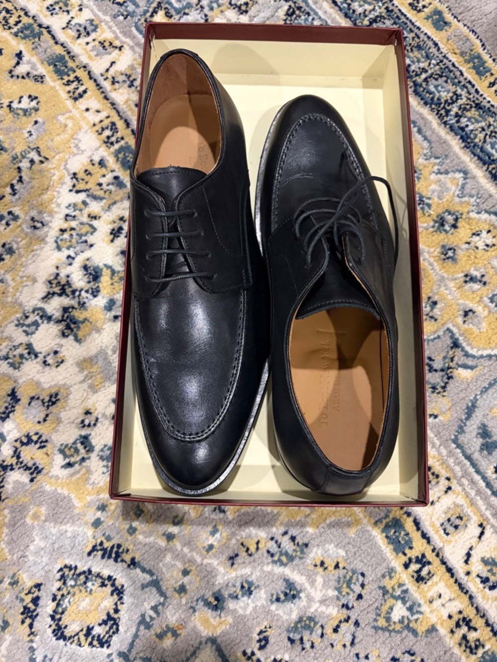 To Boot New York Mens Black Leather Lace-Up Dress Shoes